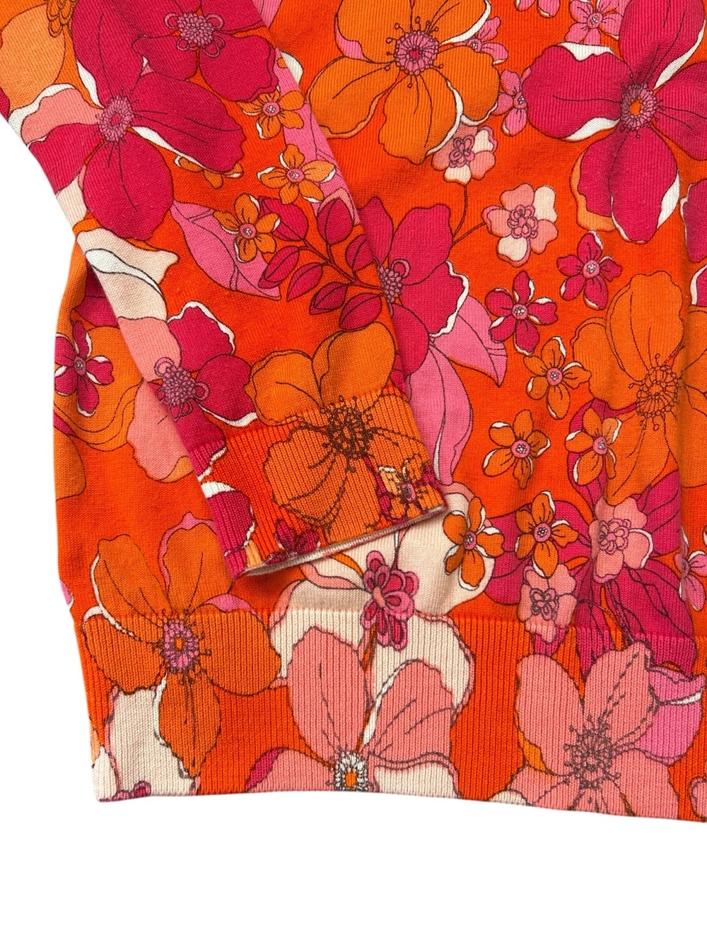 Talbots Tossed Flowers Crewneck Lightweight Pullover Sweater Size Small Petite - Picture 5 of 10